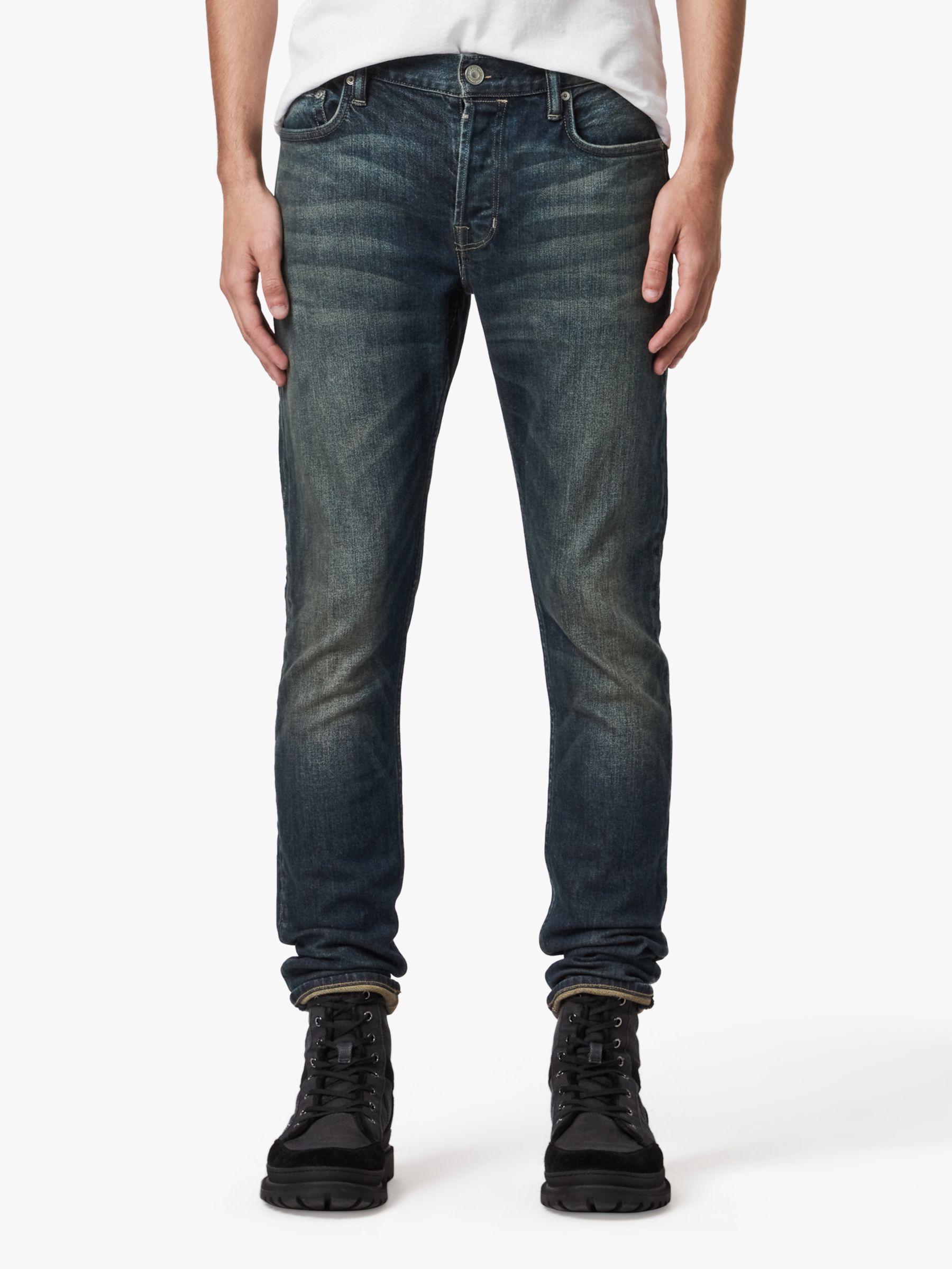 AllSaints Rex Slim Jeans, Dark Indigo