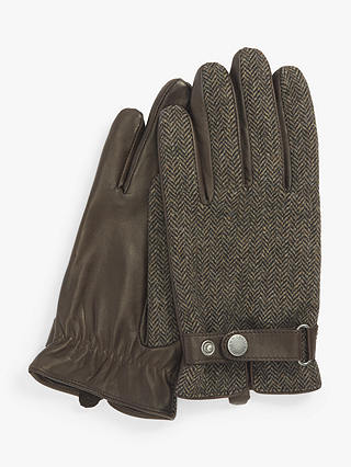 John Lewis British Wool Herringbone Gloves, Brown