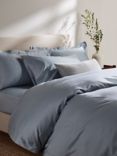 John Lewis Soft & Silky Egyptian Cotton 800 Thread Count Deep Fitted Sheet, Ice Blue