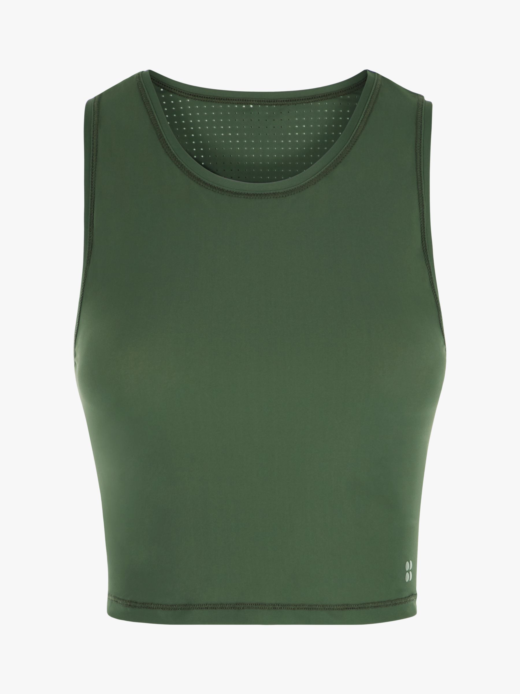 Sweaty Betty Homestraight Crop Vest, Dark Forest Green