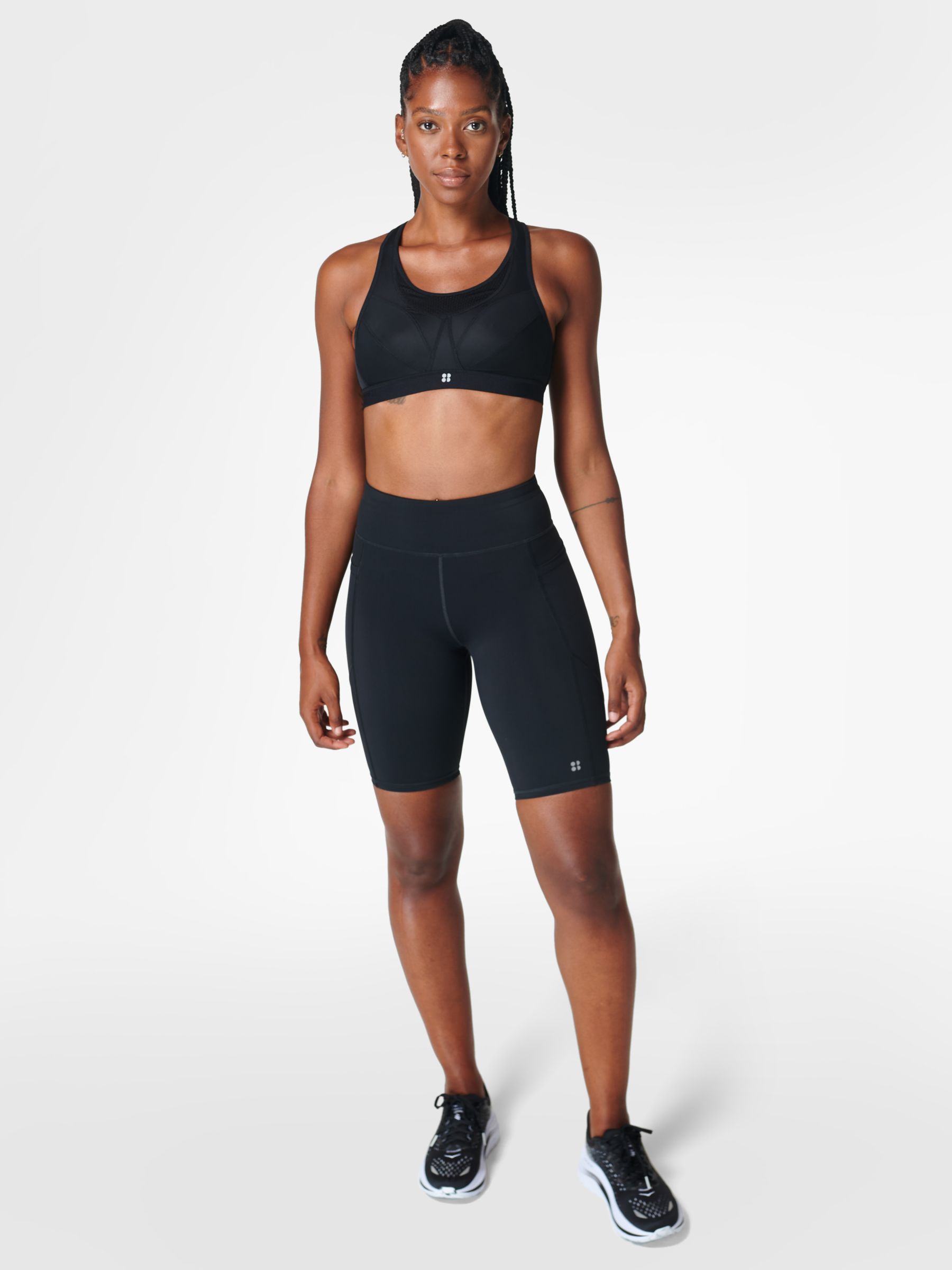 Sweaty Betty Ultra Run Sports Bra, Black at John Lewis & Partners