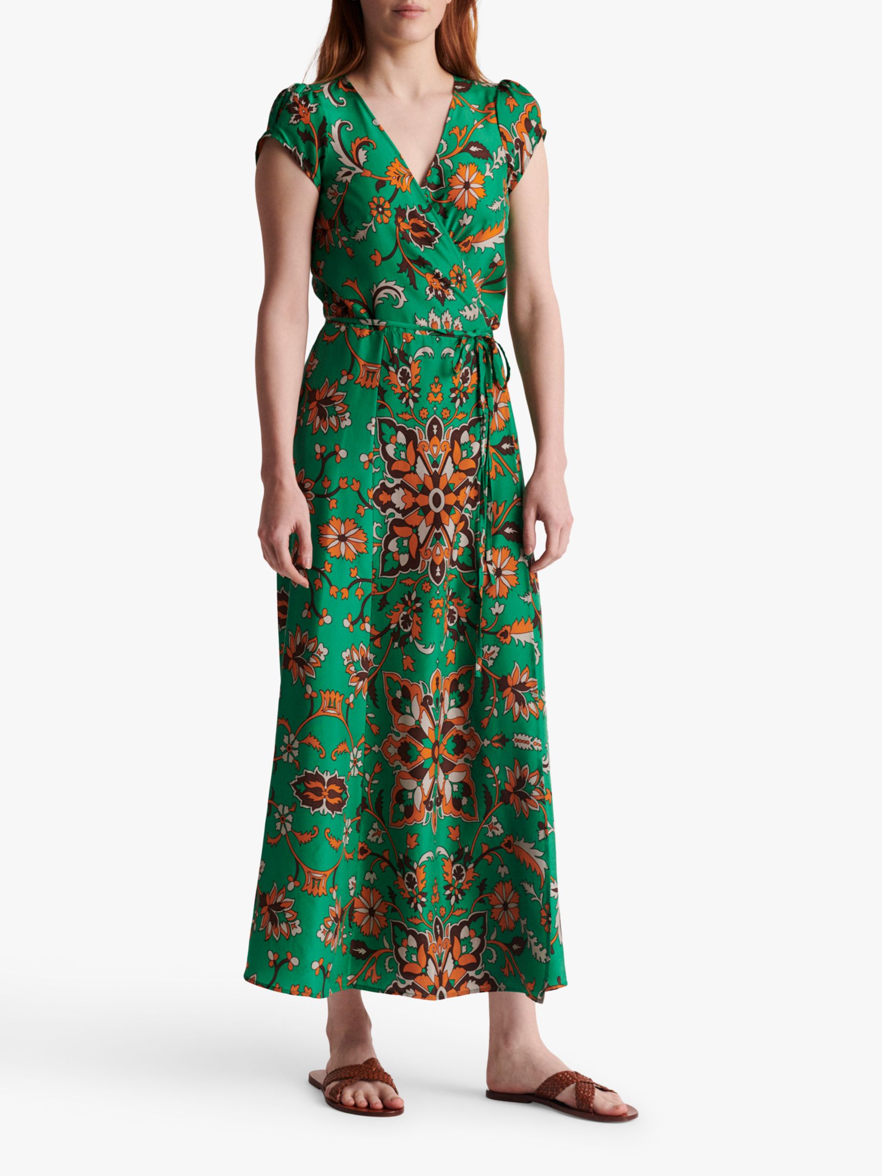 Gerard Darel Sanjay Silk Wrap Dress, Green