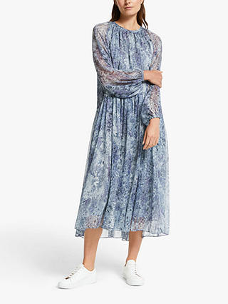 Modern Rarity Trailing Wisteria Archive Print Maxi Dress, Blue
