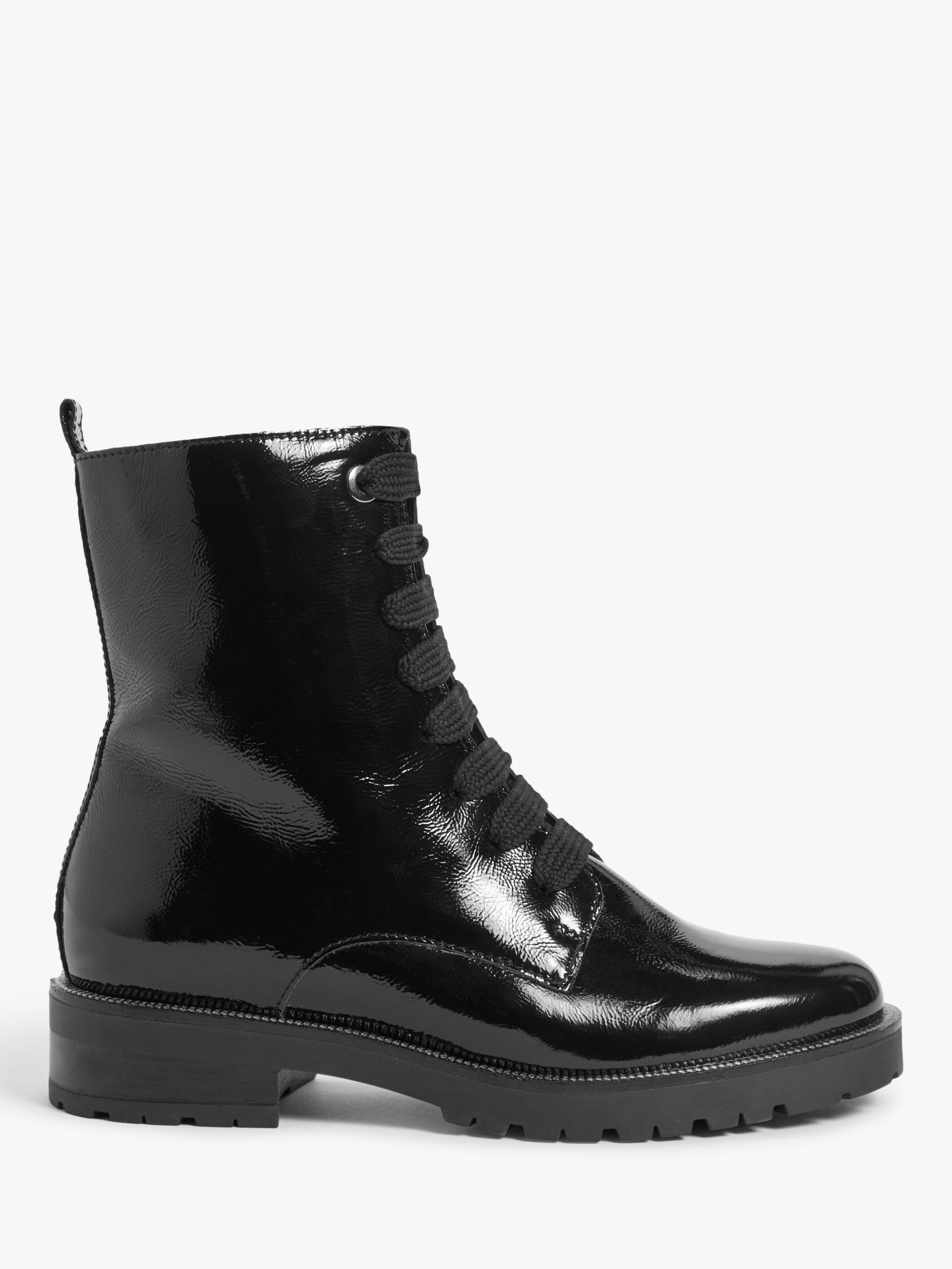 John Lewis Peyton Leather Ankle Boots, Black at John Lewis & Partners