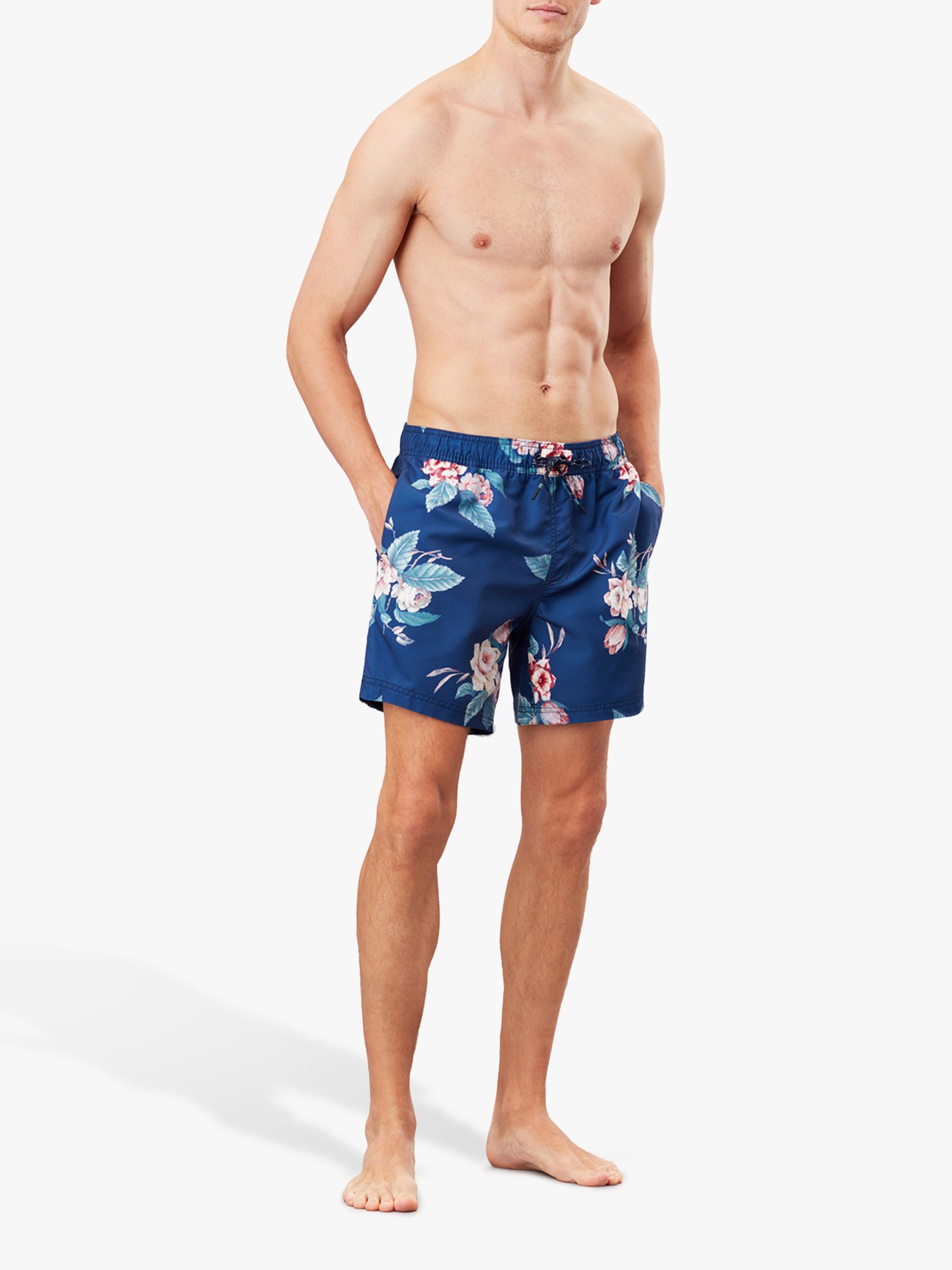 Joules Heston Recycled Floral Swim Shorts, Navy at John Lewis & Partners