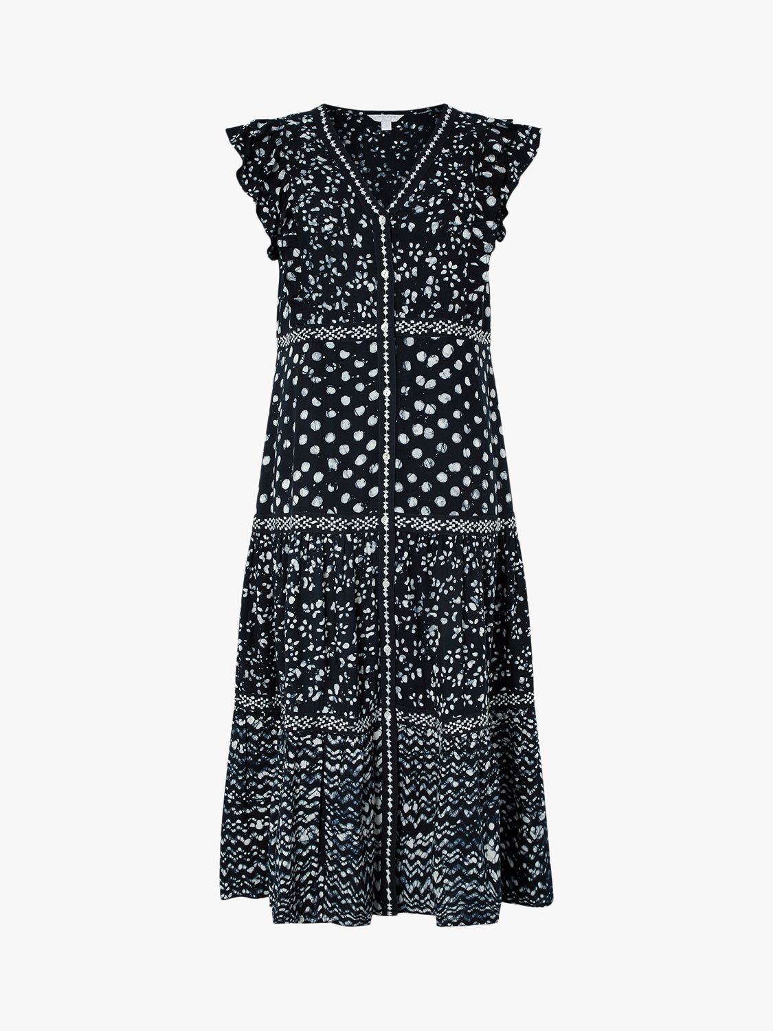 Monsoon Rima Batik Dress, Navy/Multi at John Lewis & Partners