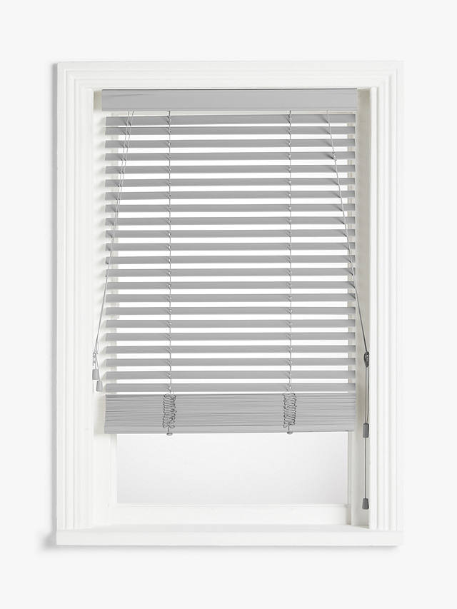 John Lewis & Partners Wood Venetian Blind, 35mm Slats, Grey, W60 x Drop 160cm