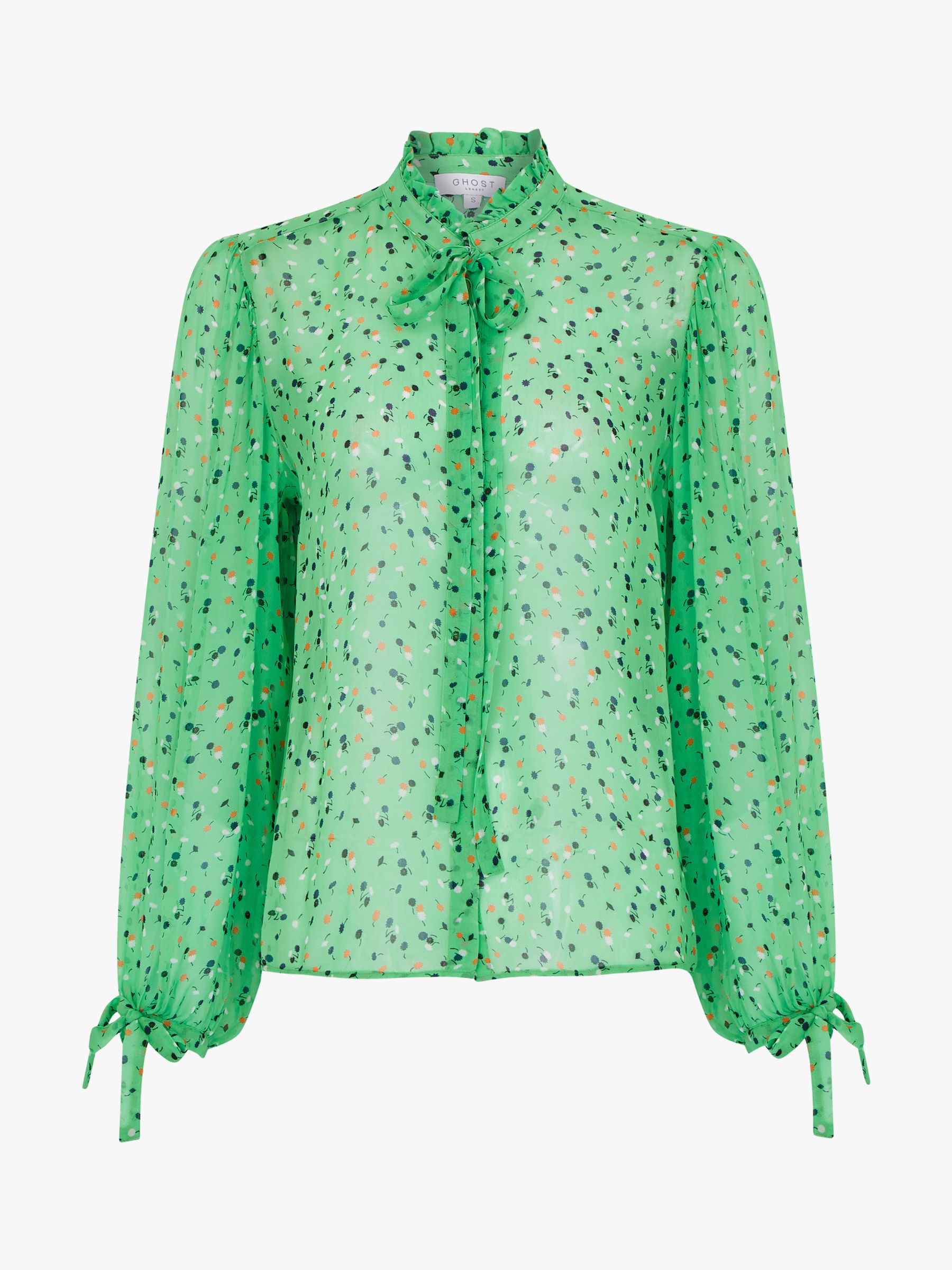 green sheer blouse