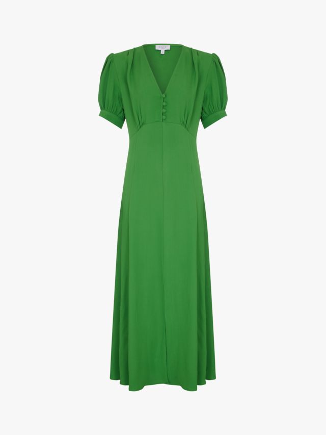 Ghost Margo Satin Back Crepe Dress, Bright Green, XXS