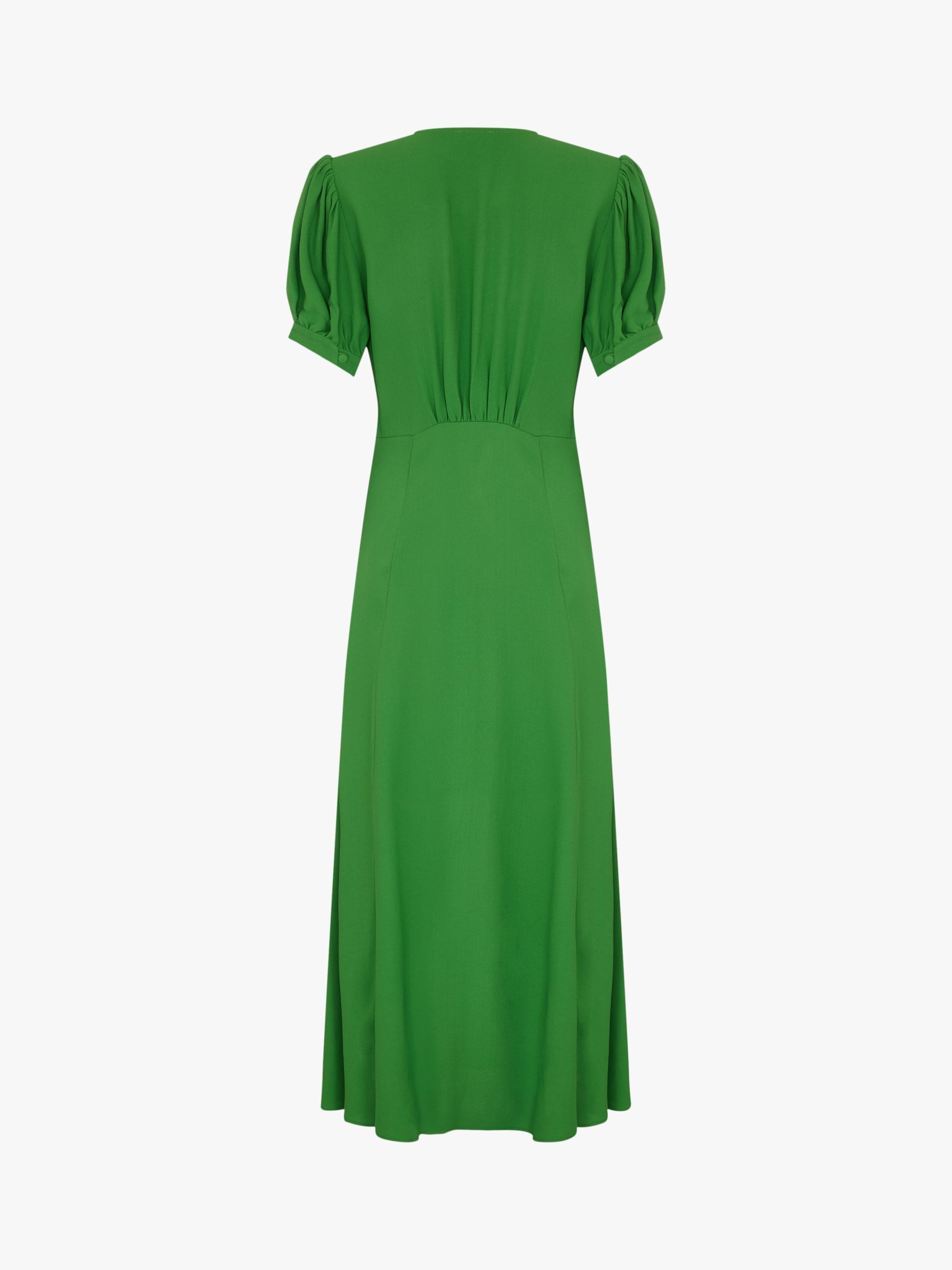 Ghost Margo Satin Back Crepe Dress, Bright Green