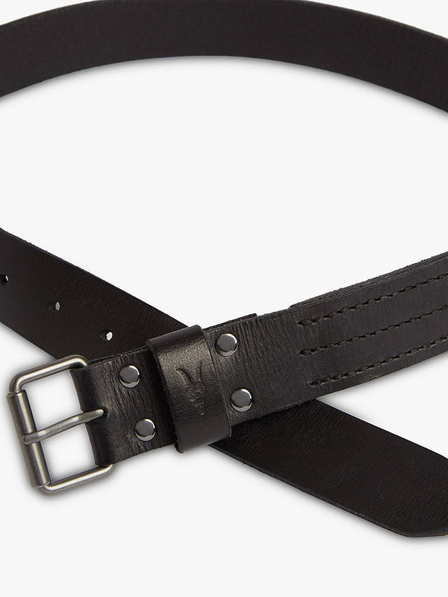 AllSaints Laxford Leather Belt, Black