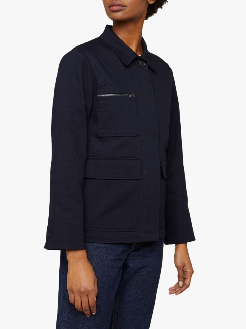 Jigsaw Cotton Drill Jacket, French Navy