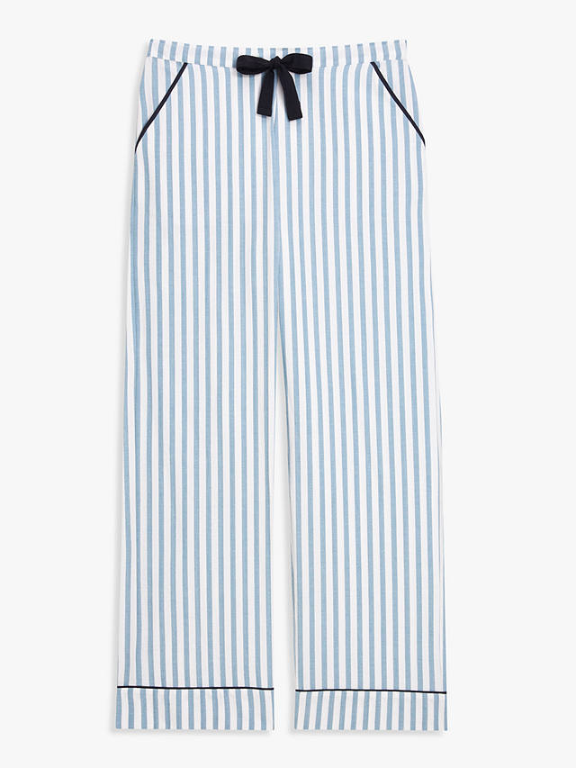 John Lewis Luna Stripe Pyjama Bottoms, White/Blue