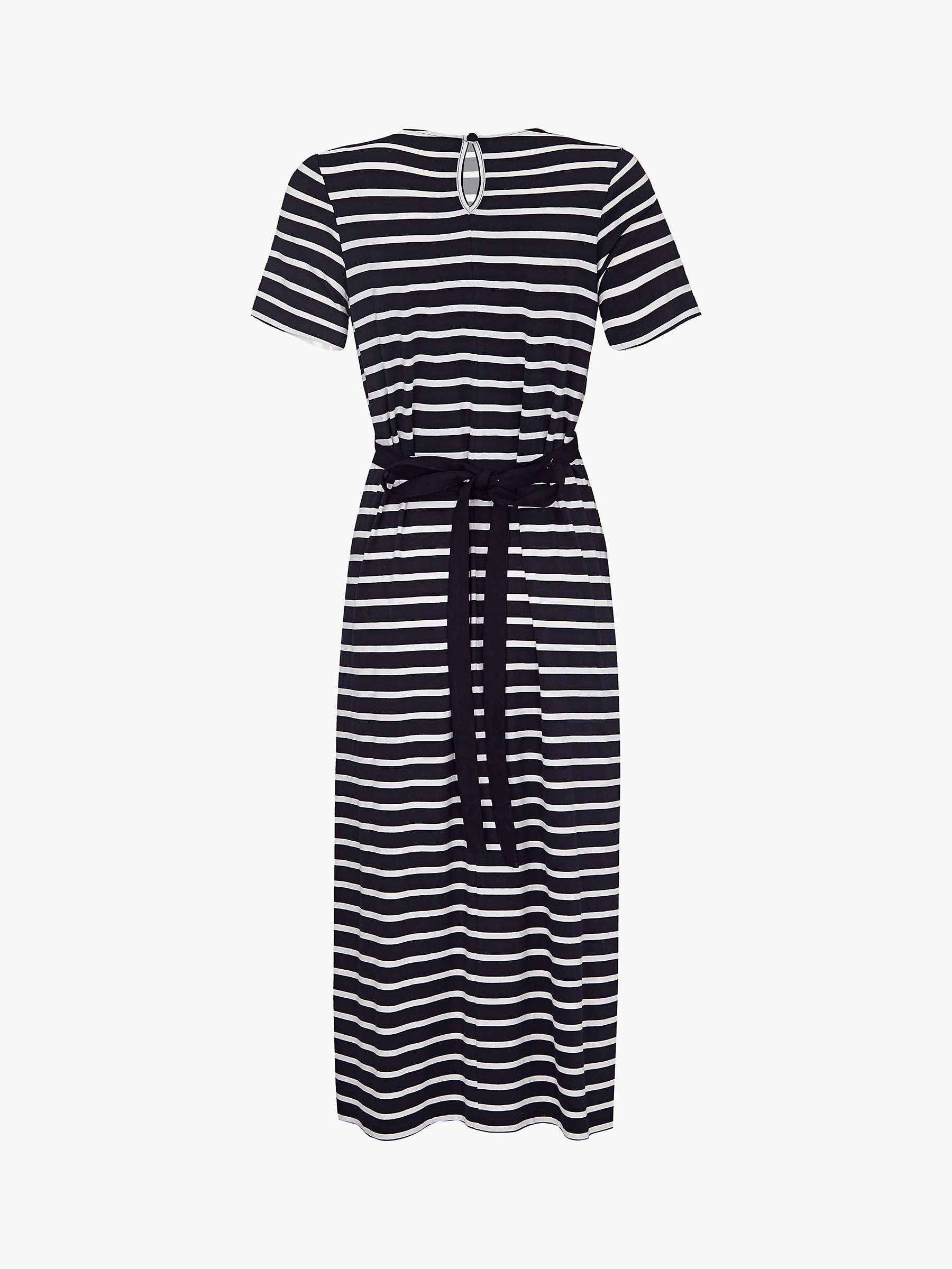 Finery Brielle Striped Midi Dress, Navy/White at John Lewis & Partners