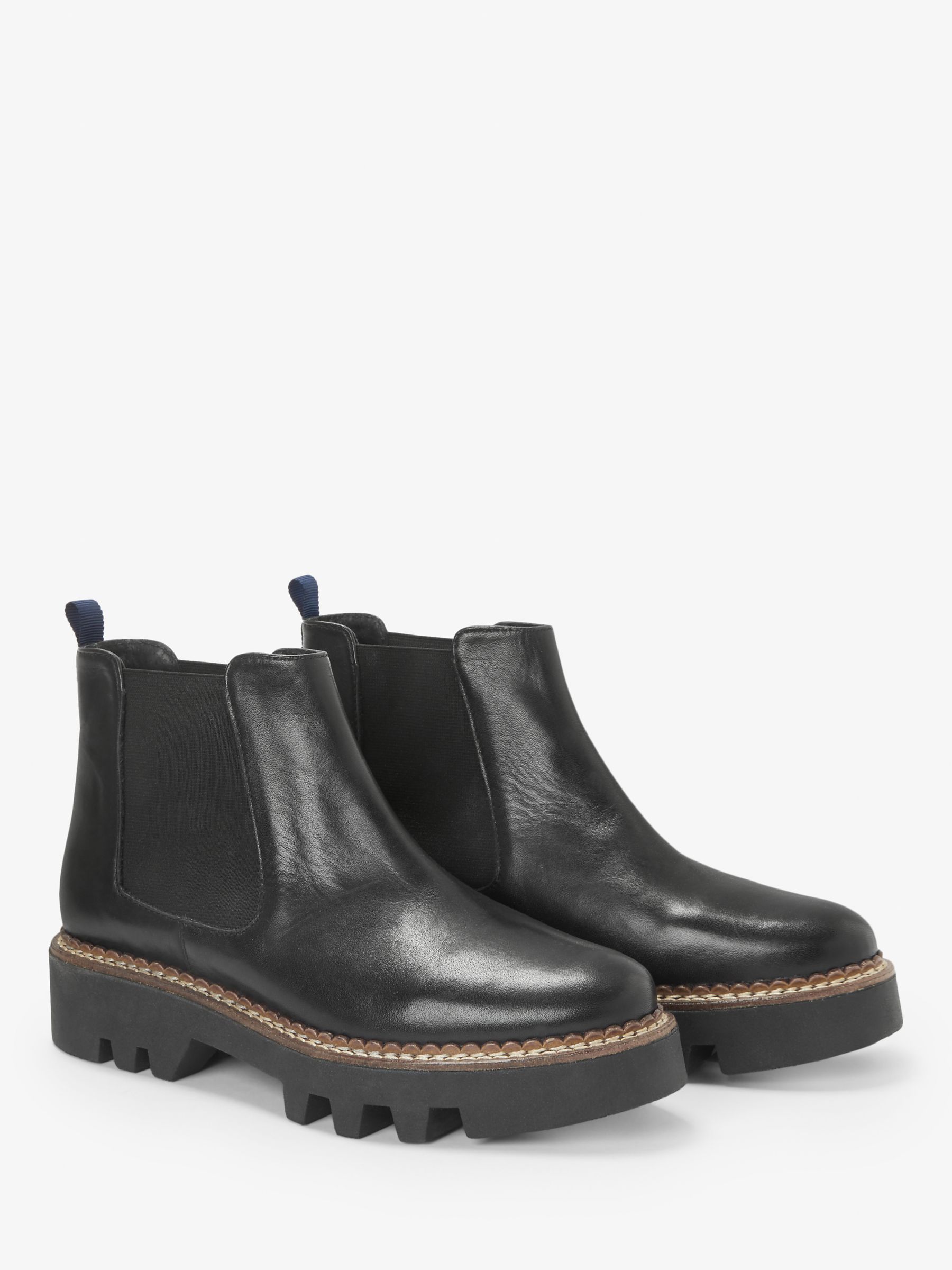 Kin Paisley Leather Flatform Chelsea Boots, Black, 3