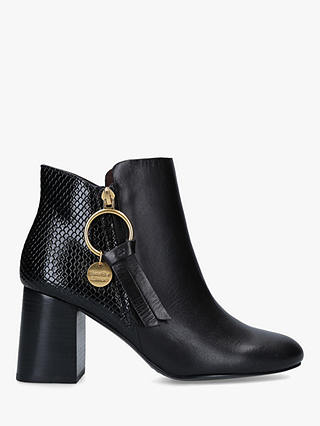 See By Chloé Leather Howl Ankle Boots, Black