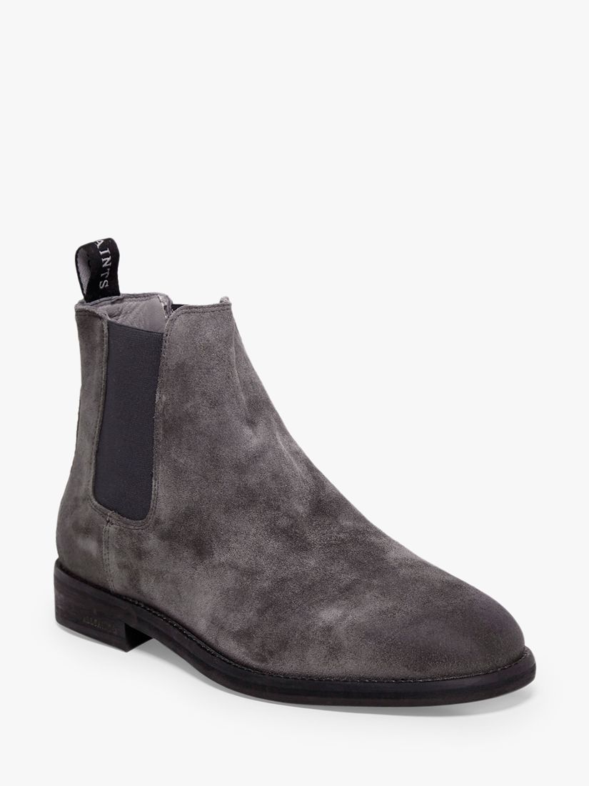 AllSaints Harley Suede Chelsea Boots, Charcoal Grey at John Lewis ...