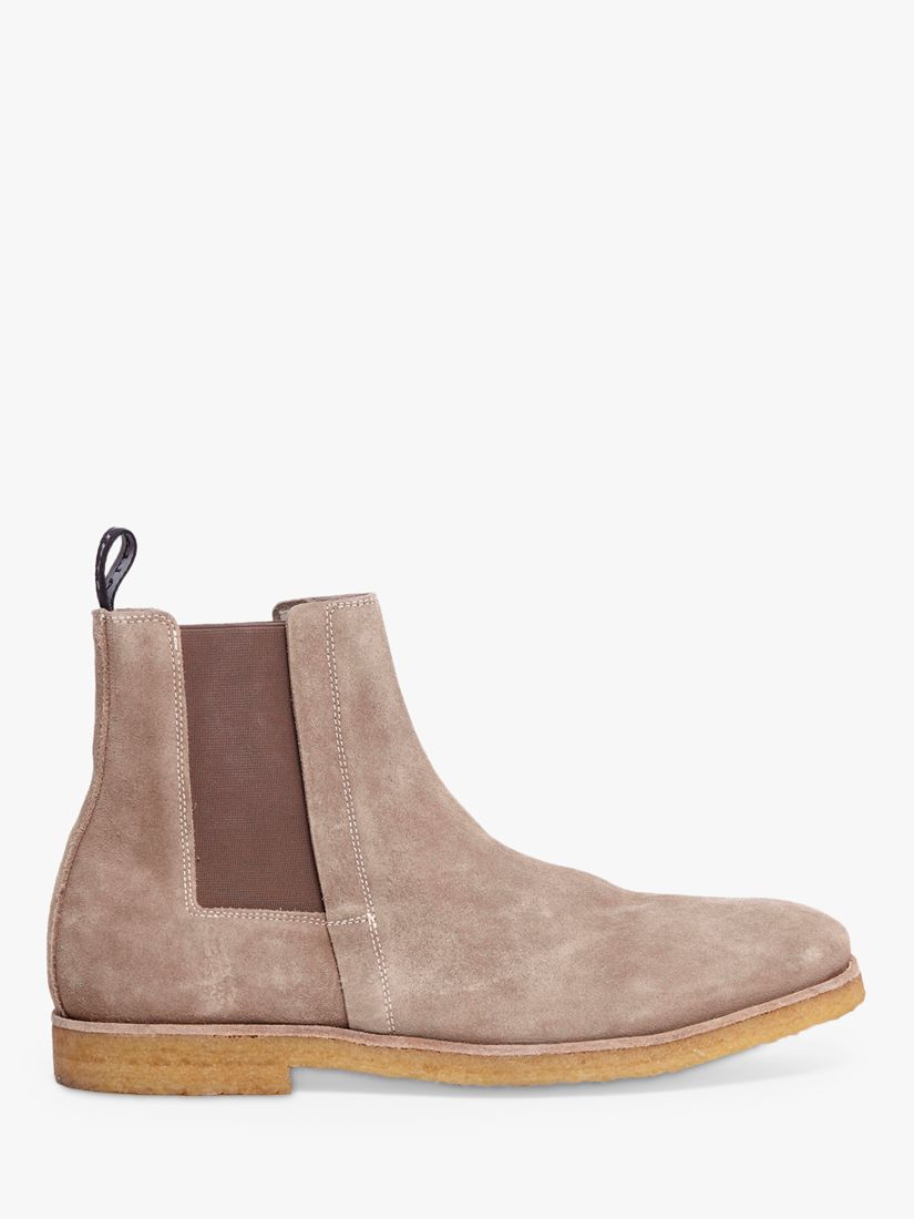 AllSaints Rhett Suede Chelsea Boots, Taupe at John Lewis & Partners