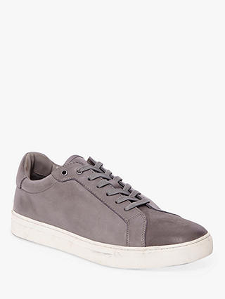 AllSaints Stow Low Top Leather Trainers, Grey