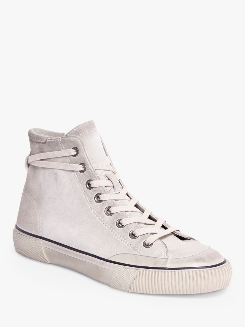 AllSaints Dumont High Top Suede Trainers, Chalk White at John Lewis ...