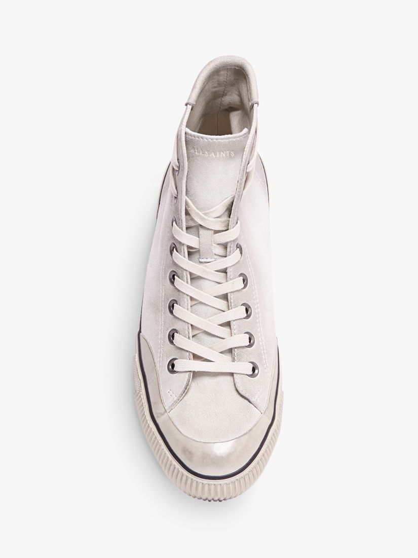 AllSaints Dumont High Top Suede Trainers, Chalk White at John Lewis ...
