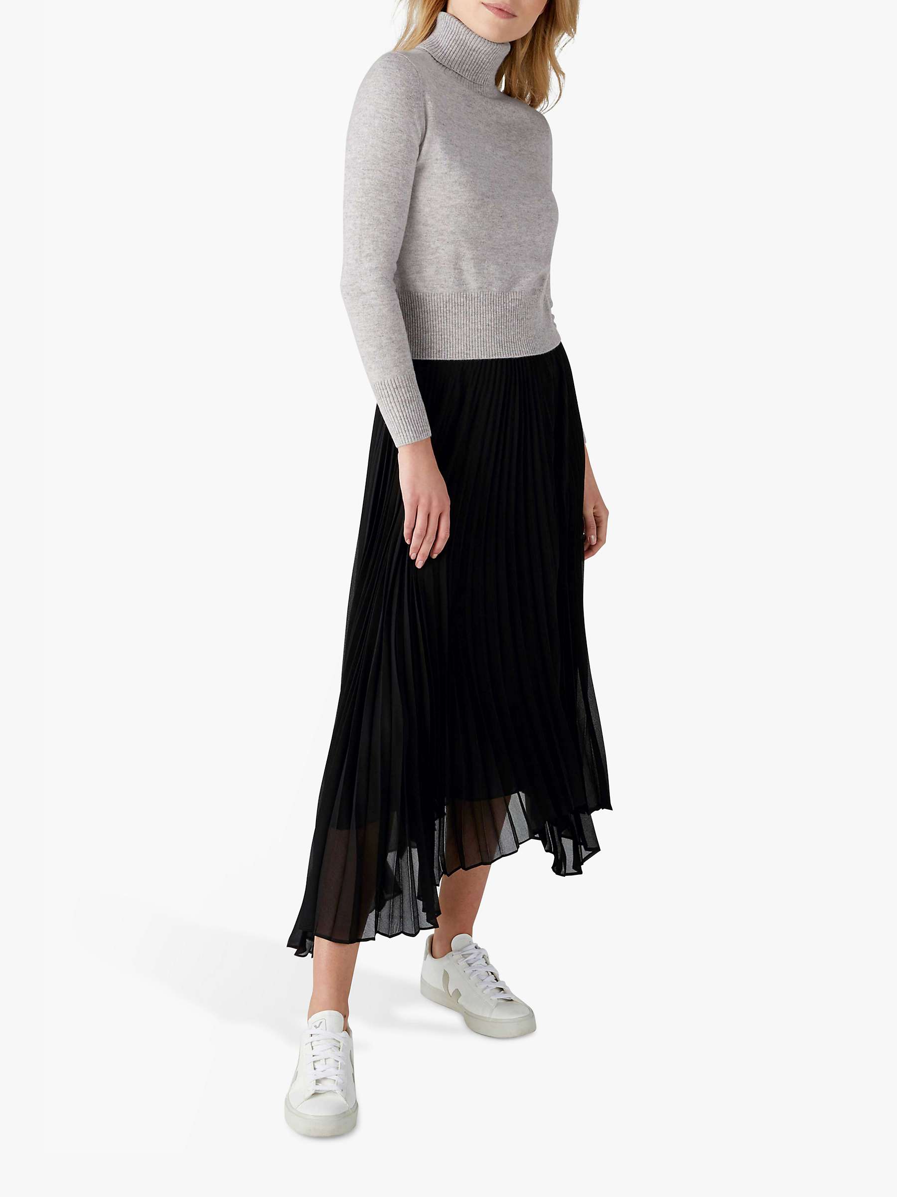 Buy Pure Collection Cashmere Cropped Polo Neck Sweater Online at johnlewis.com