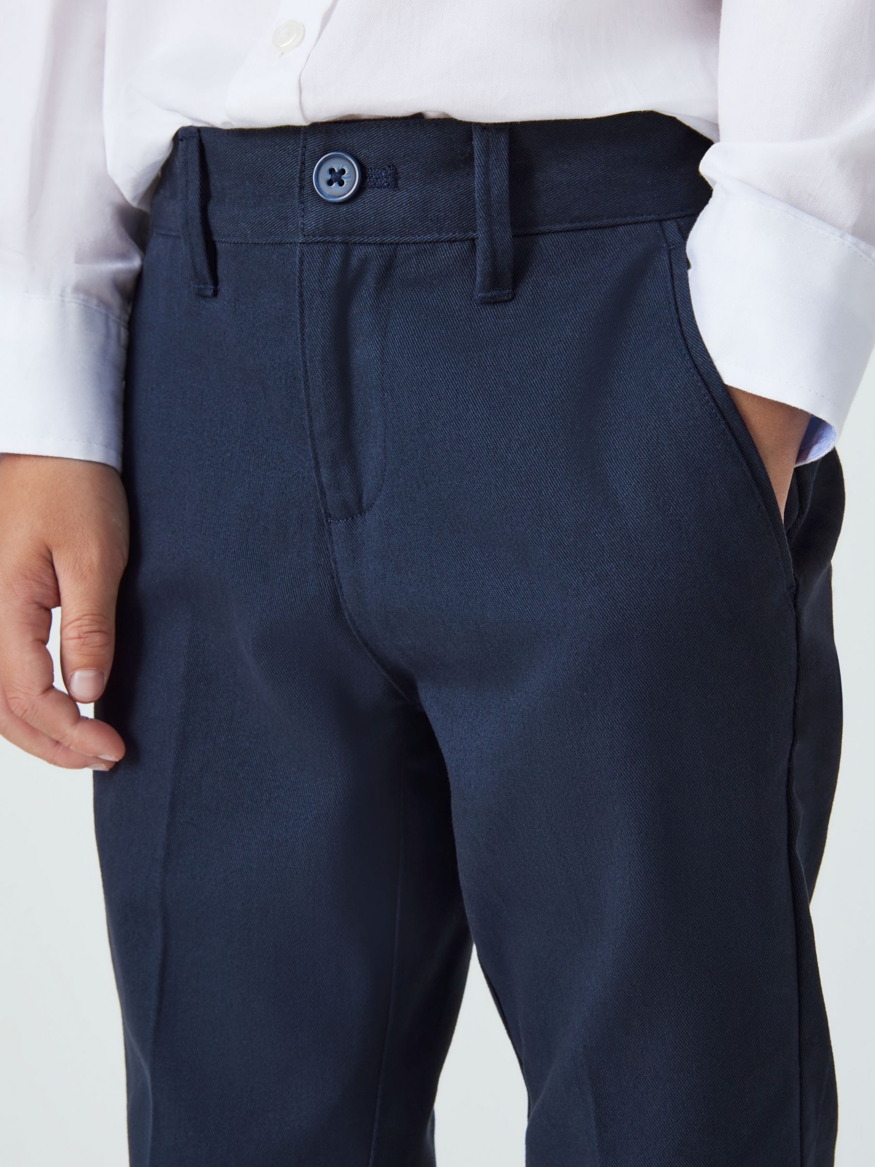 John Lewis Heirloom Collection Kids' Chino Trousers, Navy at John Lewis ...