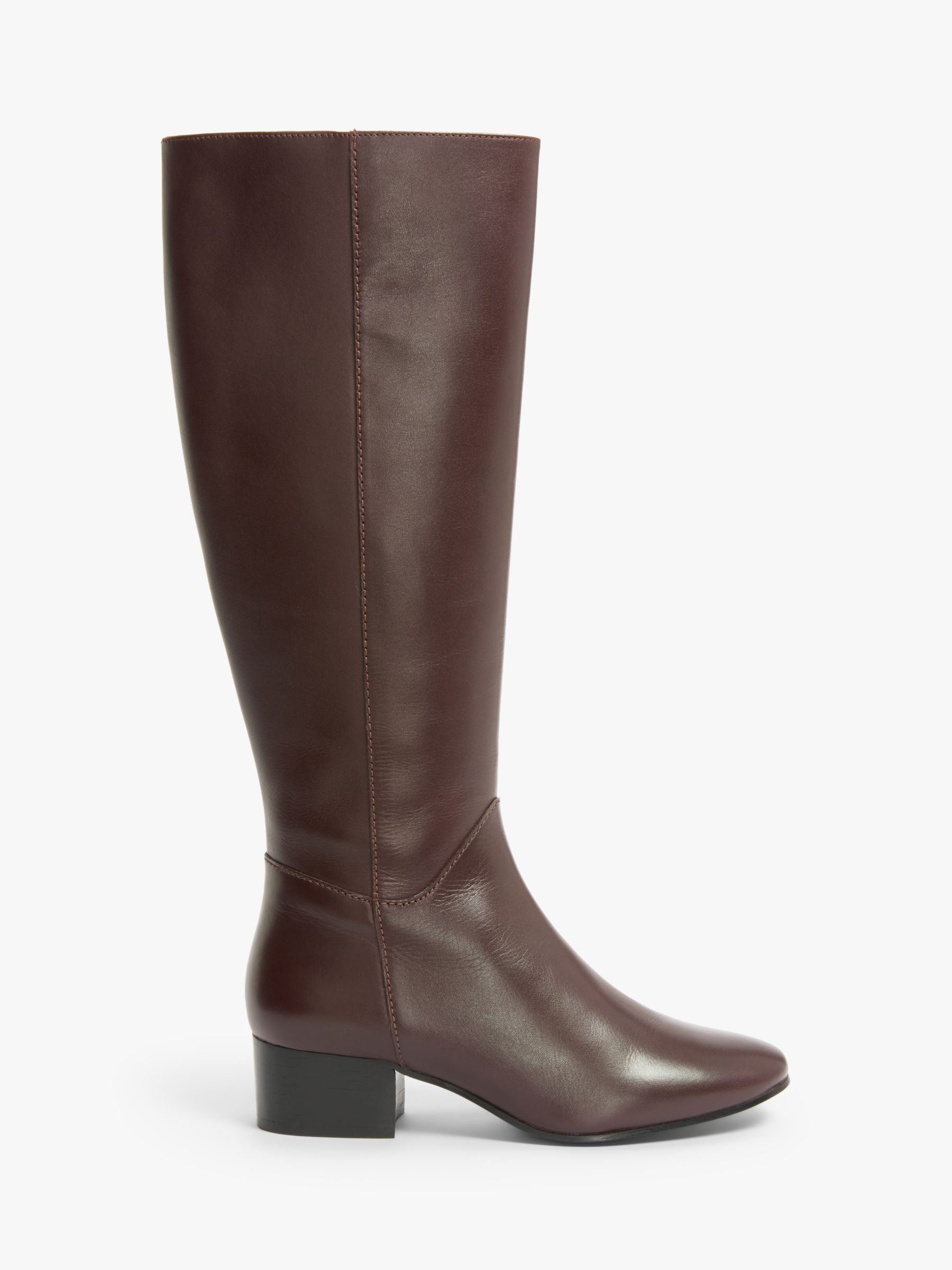 Kin Tammi Leather Knee Boots, Red at John Lewis & Partners
