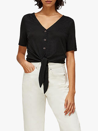 Whistles Linen Button Front Top