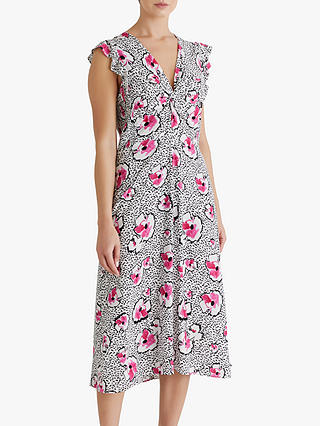 Fenn Wright Manson Suzanne Floral Midi Dress, Pink Petunia