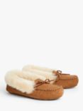 John Lewis Sheepskin Moccasin Slippers, Chestnut