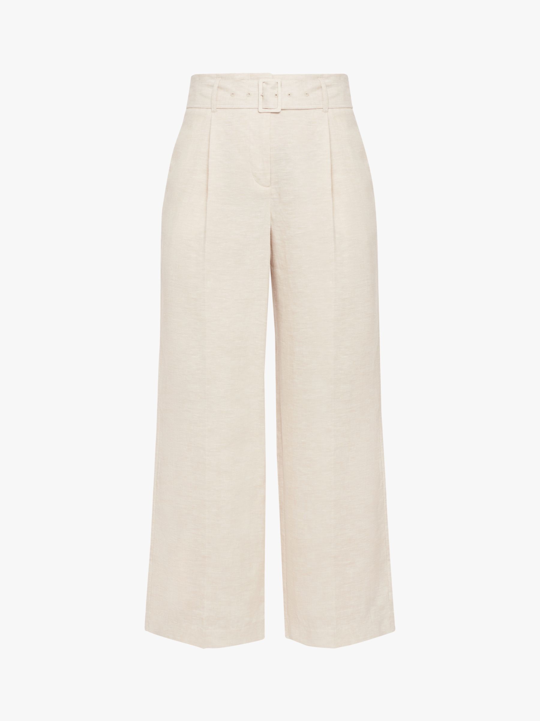 Jaeger Belted Wide Leg Linen Trousers