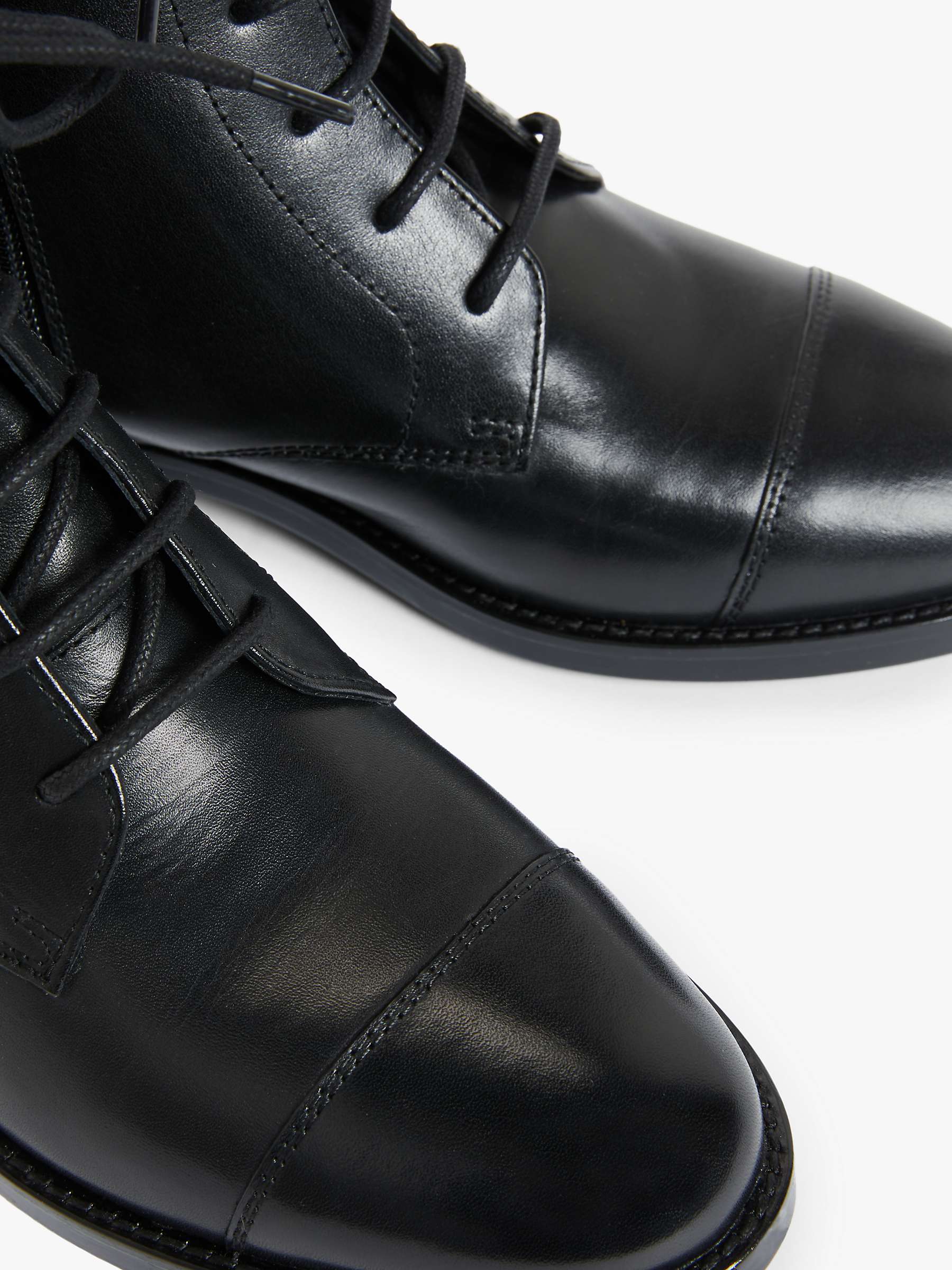 Kin Prosper Leather Ankle Boots, Black at John Lewis & Partners