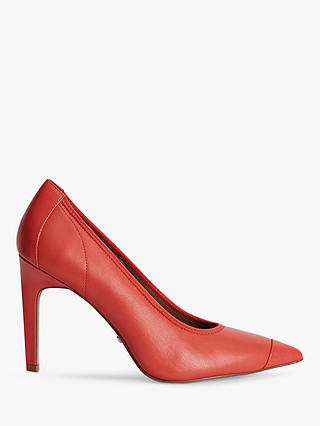 Reiss Lowri Leather Pointed Toe Court Shoes