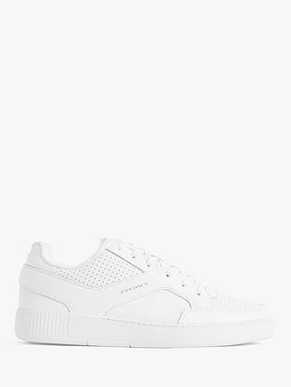Reiss Grendon Leather Perforated Trainers, White