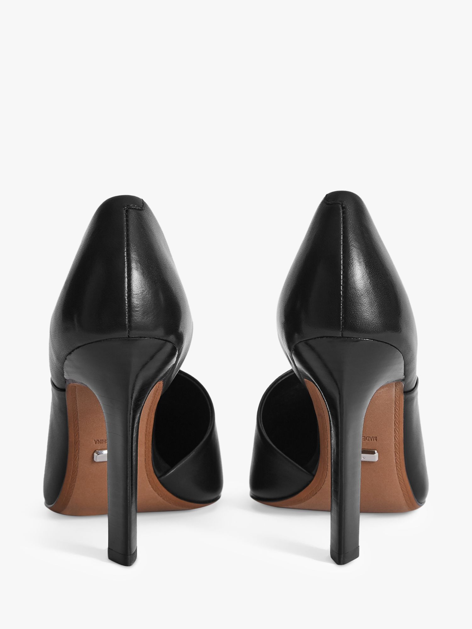 Reiss Amelie Leather High Heel Shoes, Black