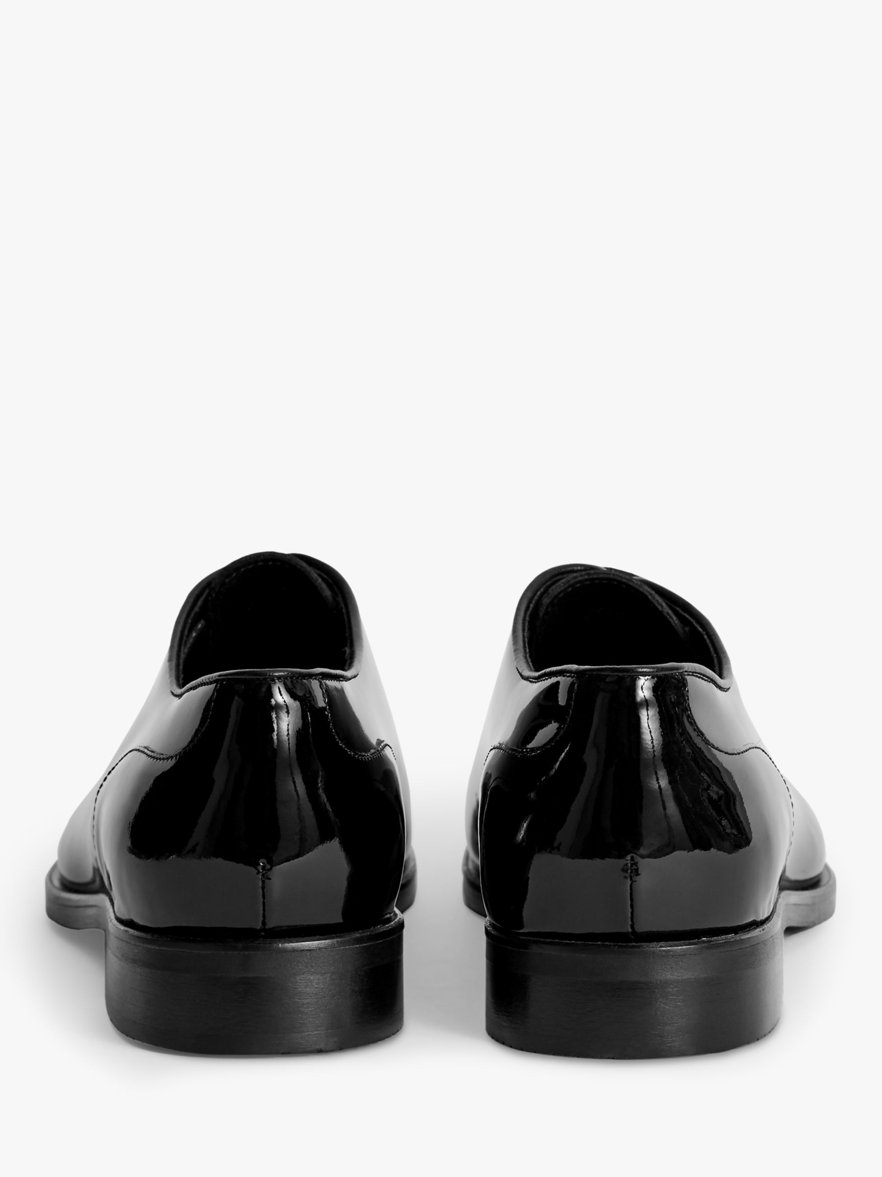 Reiss Bay Patent Leather Whole Cut Shoes, Black at John Lewis & Partners