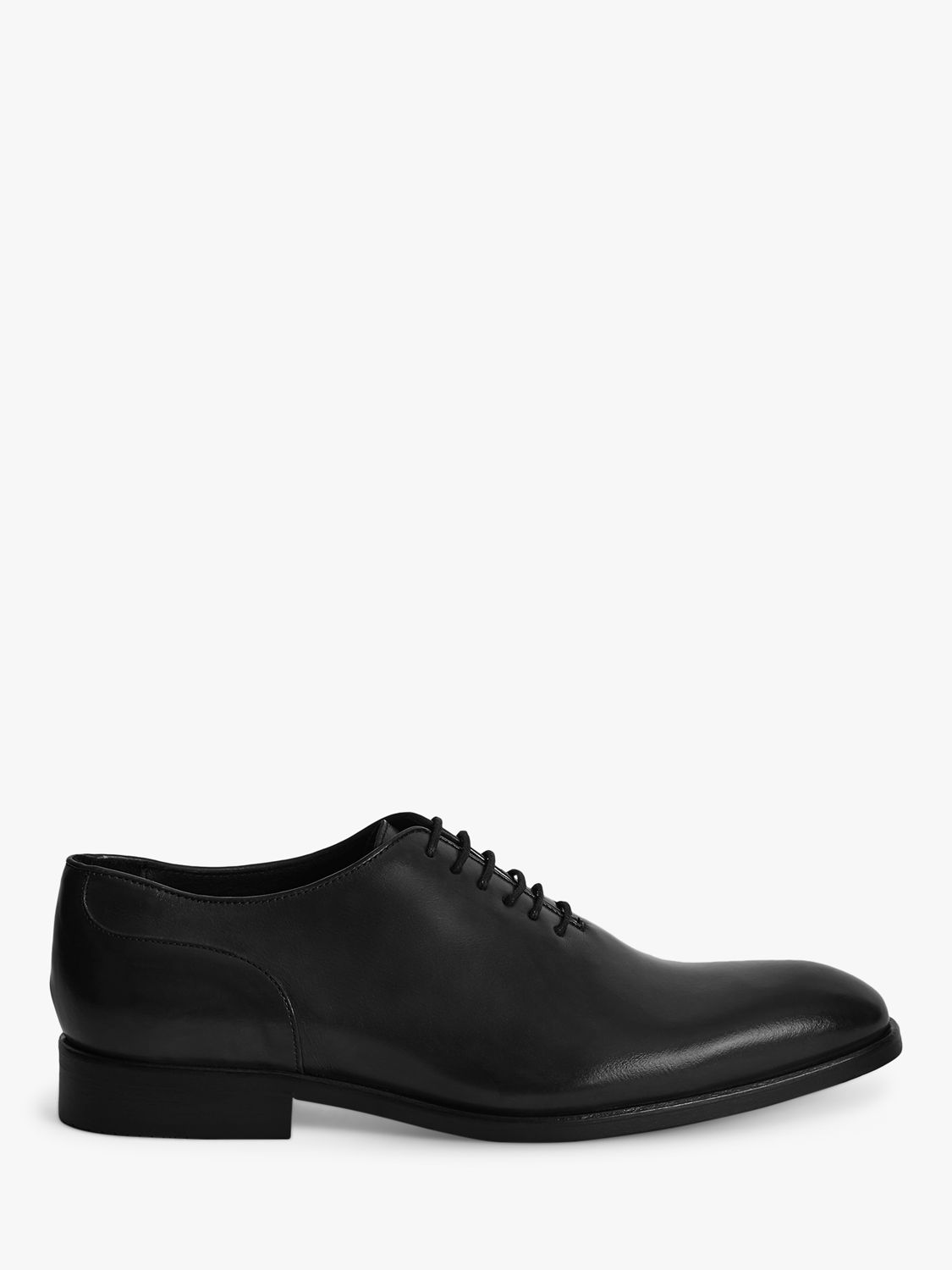 Reiss Bay Leather Whole Cut Shoes, Black