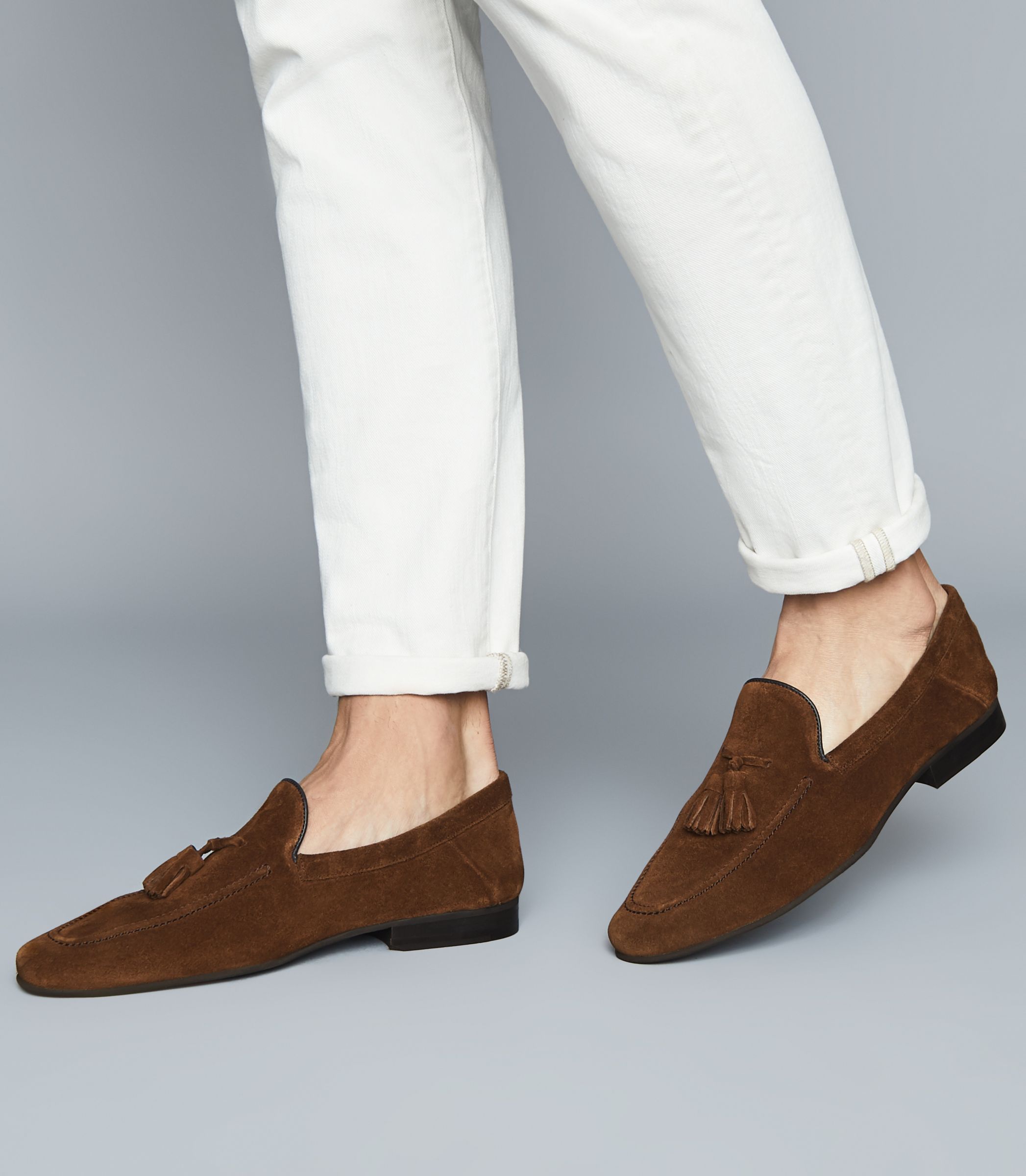 Reiss Larch Suede Tassel Loafers