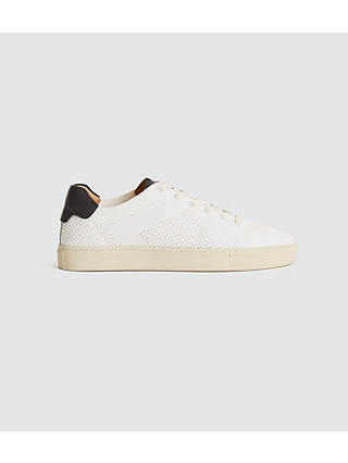 Reiss Brackley Knitted Trainers, White/Navy