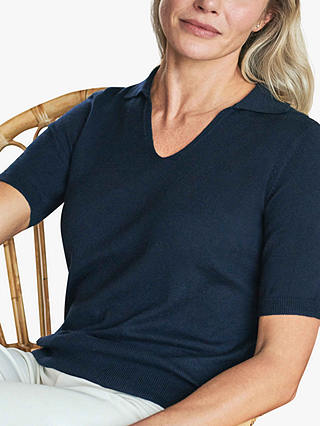Pure Collection Collared Cashmere Blend Top