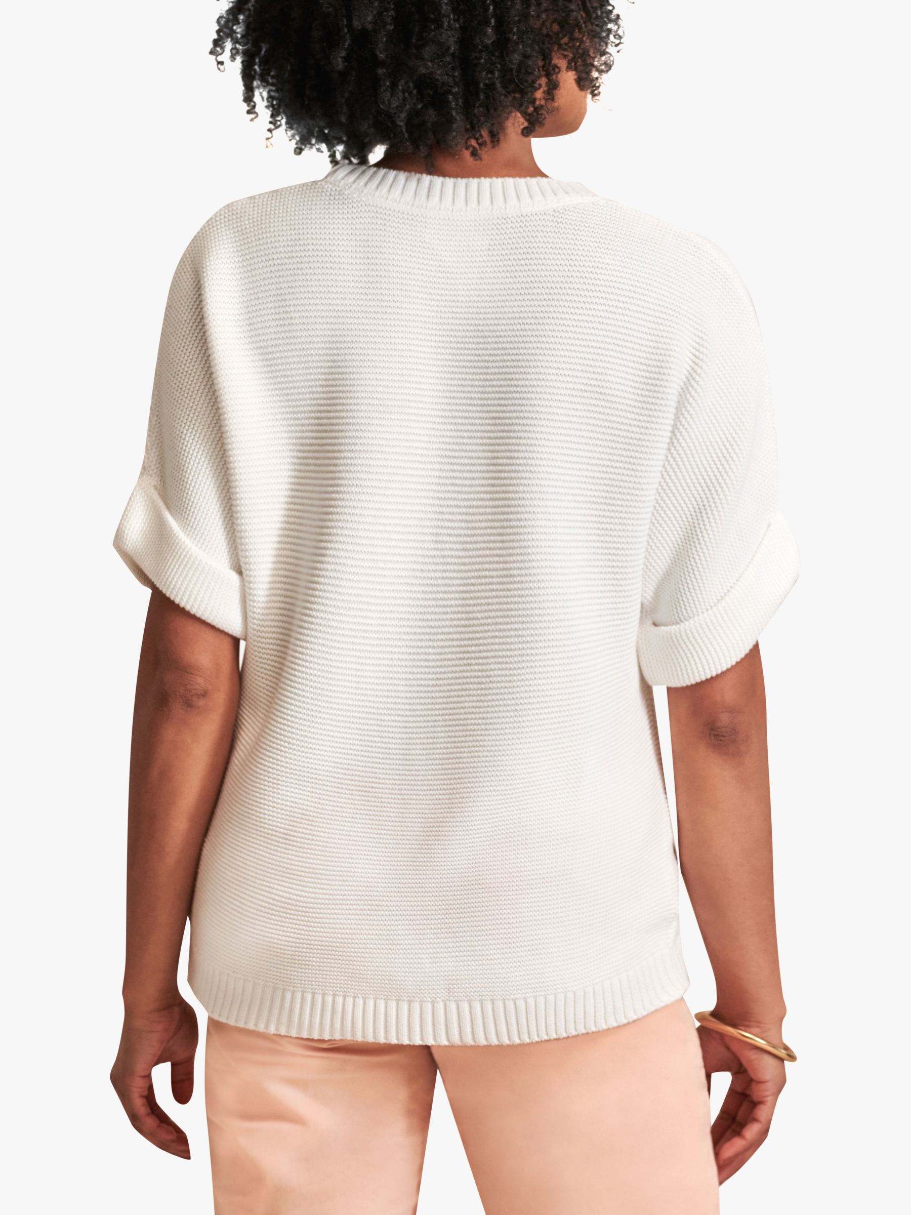 Pure Collection Textured Cotton T Shirt White At John Lewis And Partners