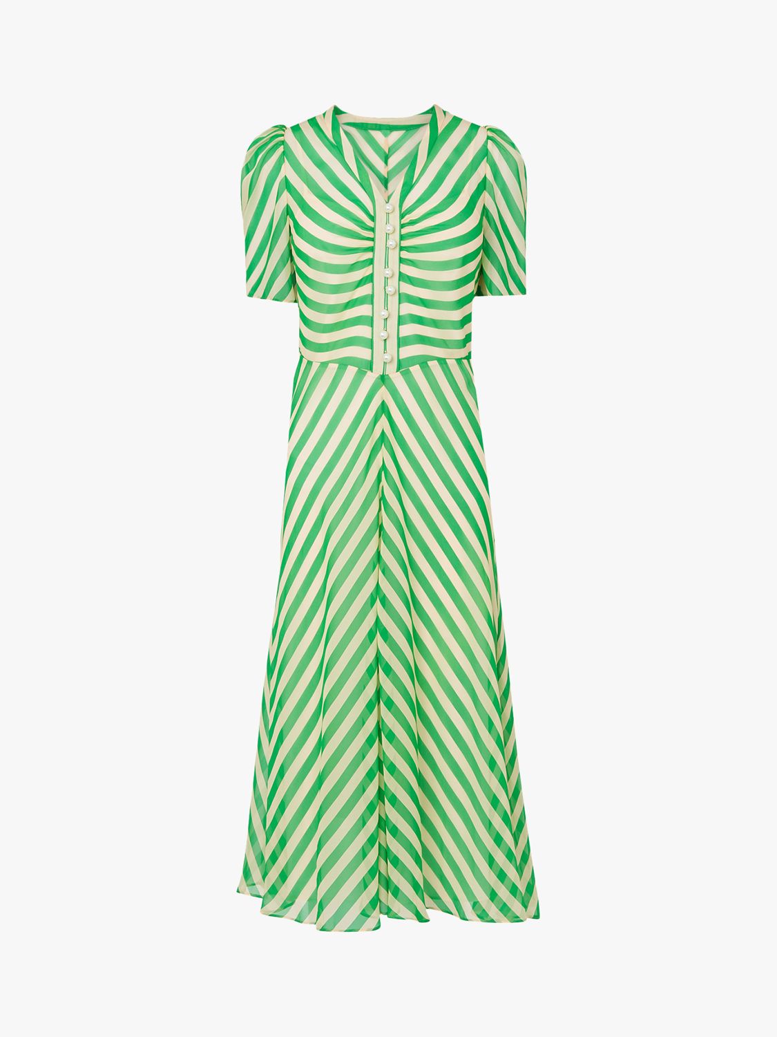 L.K.Bennett Holzer Stripe Silk Dress, Green