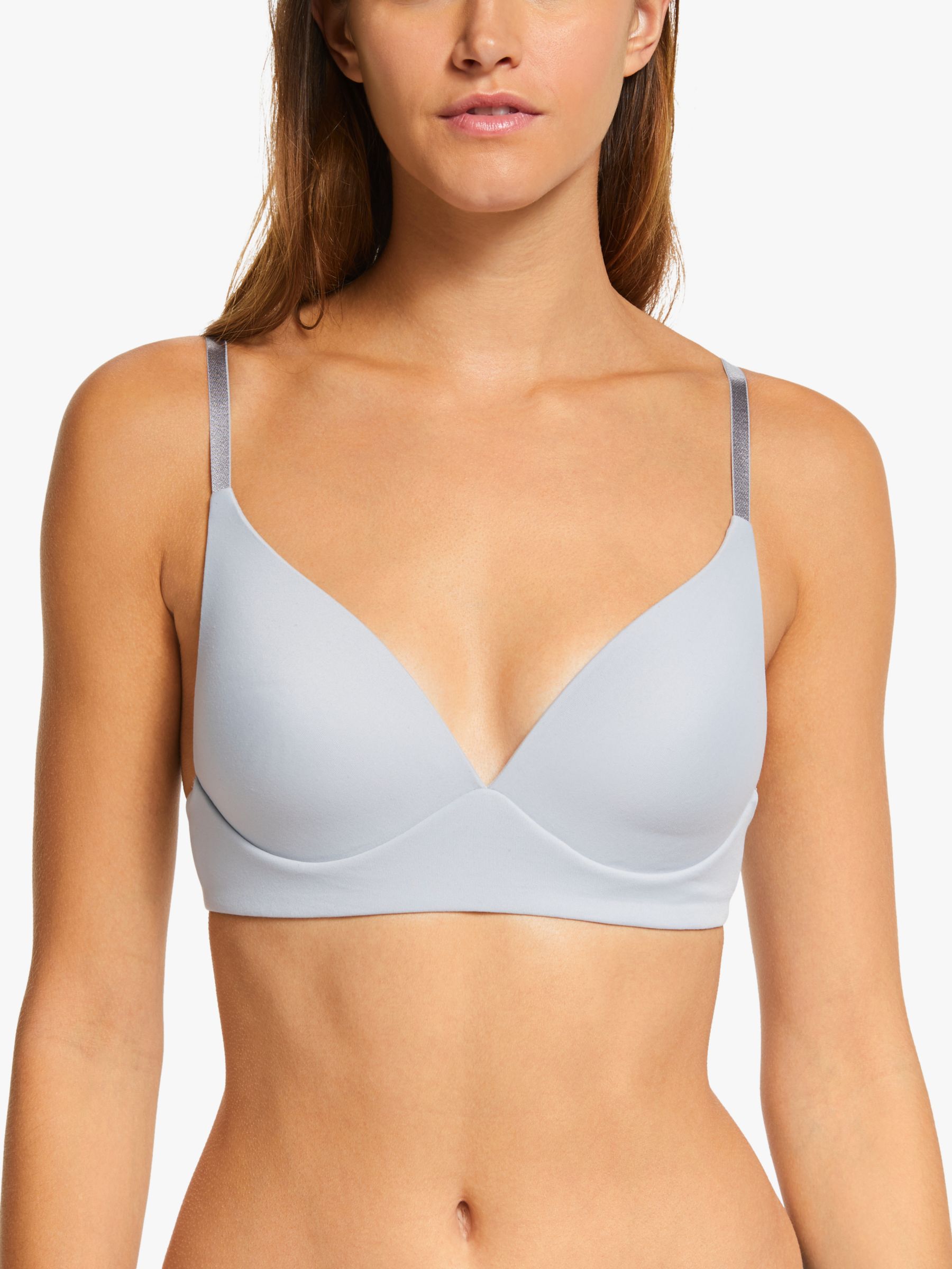 John Lewis ANYDAY Avery Non-Wired Lace Bra, Pink at John Lewis & Partners