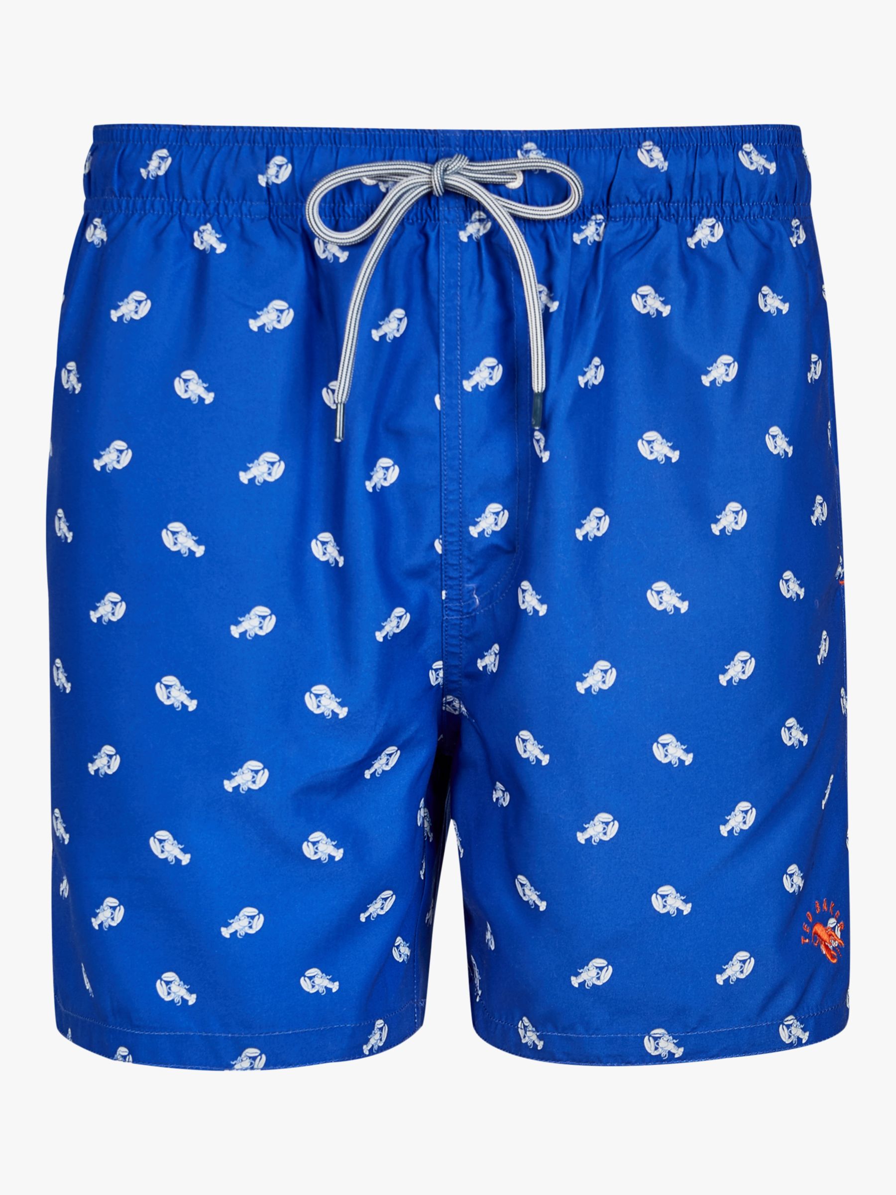 Ted Baker LOB Lobster Print Swim Shorts, Bright Blue at John Lewis ...
