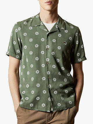 Ted Baker Raingo Revere Collared Floral Shirt, Khaki