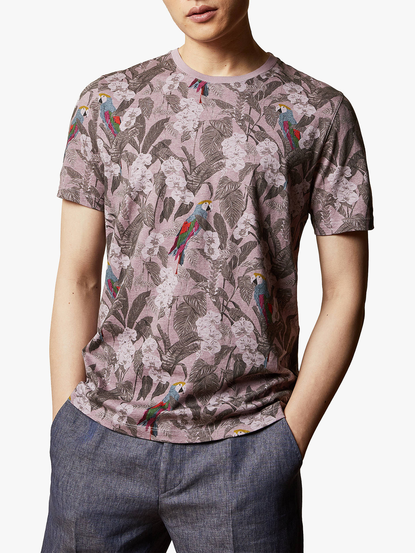 Ted Baker Freshte Floral Parrot Print T-Shirt at John Lewis & Partners