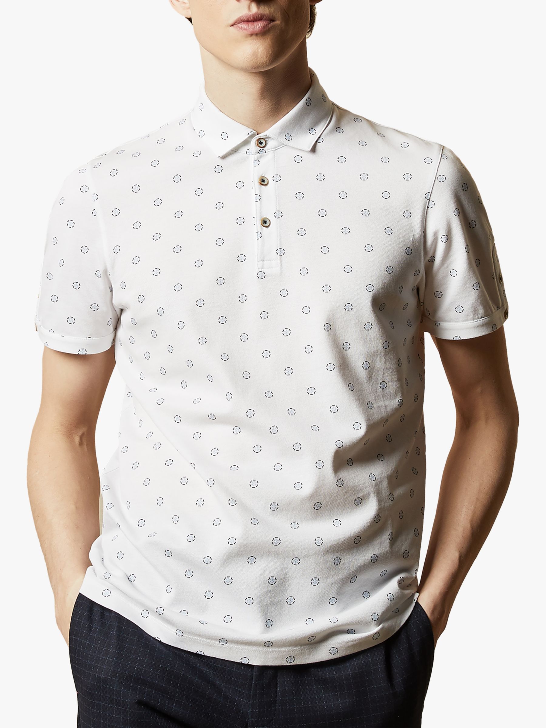 Ted Baker Mixing Printed Cotton Polo Shirt