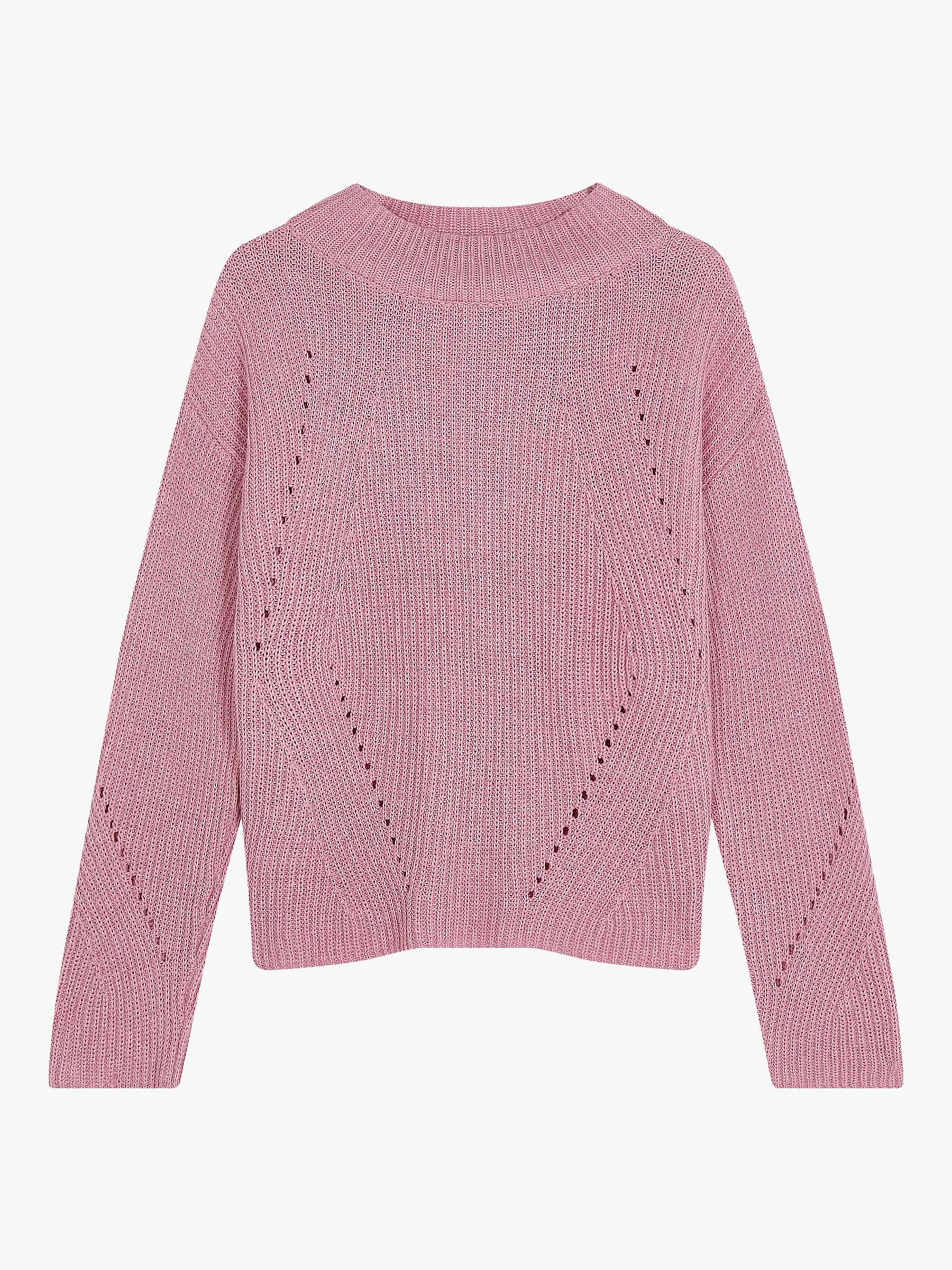 Brora Ribbed Funnel Neck Cotton Jumper