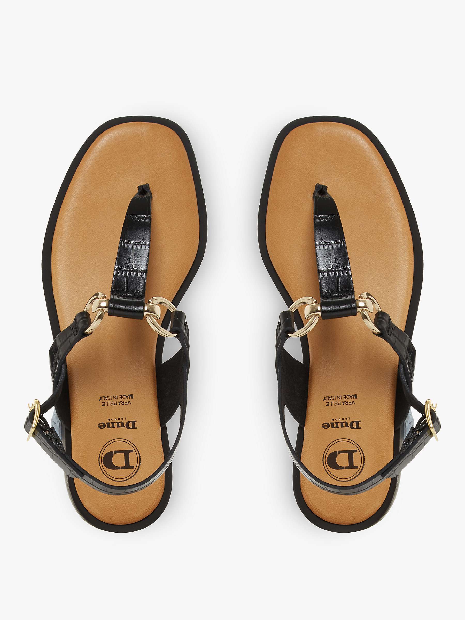 Buy Dune Lenore Leather Saddle Trim Toe Post Sandals Online at johnlewis.com